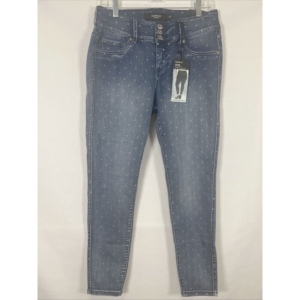 Torrid Jeans Jegging Skinny Leg Dot Print Stretch Denim Women's 10R NWT